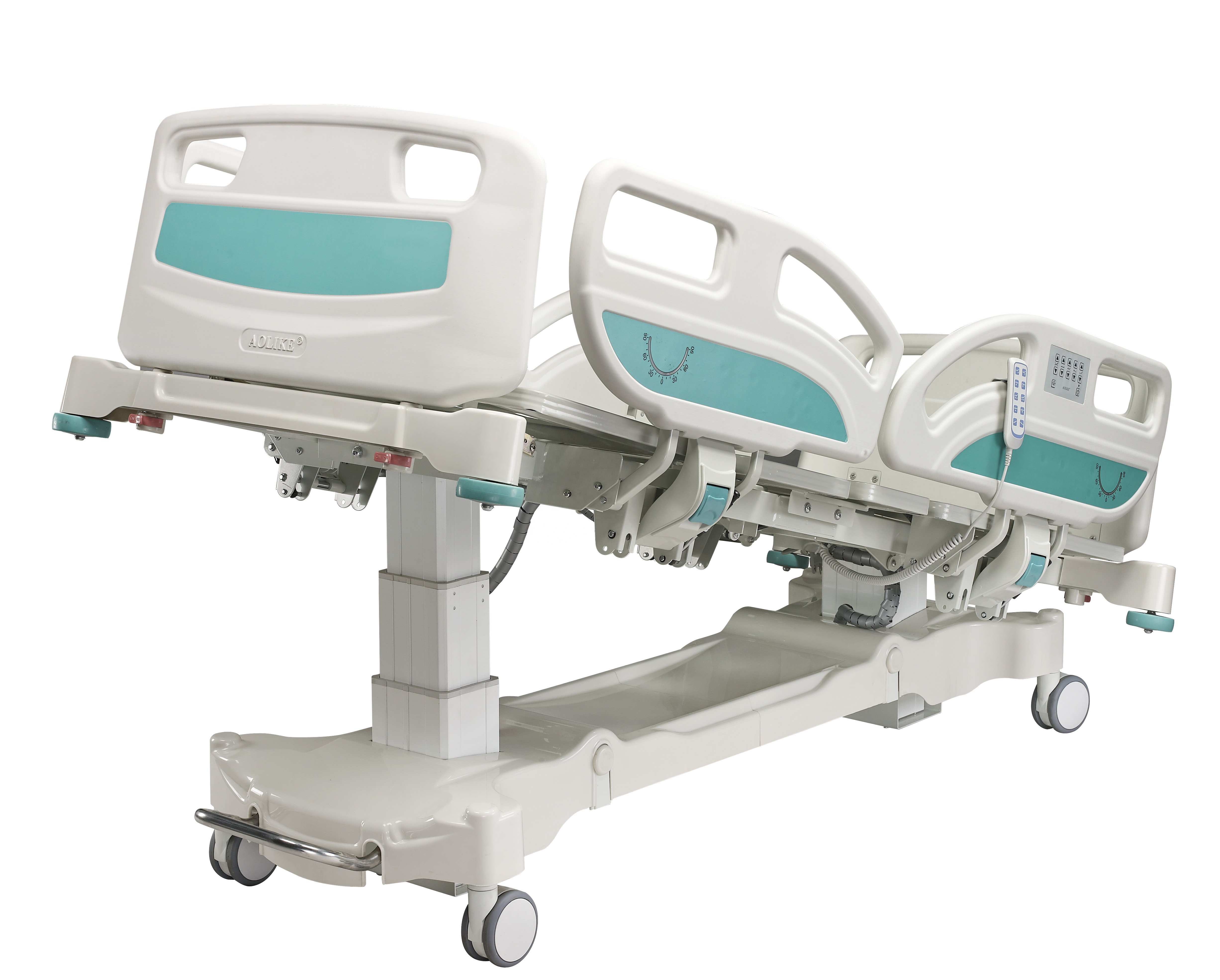 Unused Advanced 5 وظيفة CE ISO الجودة الكهربائية ICU سرير مستشفى معدني للمستشفى استخدام Alk06-BA508EZE 1 سنة icu room