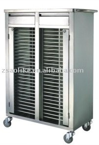 Stainless Steel double CoPy Medical record Cart