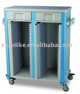 Double-copy medical record cart