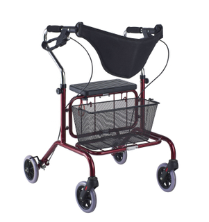 Walker Rollator أربع عجلات مع حقيبة تسوق فئة II 1 سنة مجانية قطع الغيار جهاز التدريب 15-20 يوما المشي المساعدات Alk327